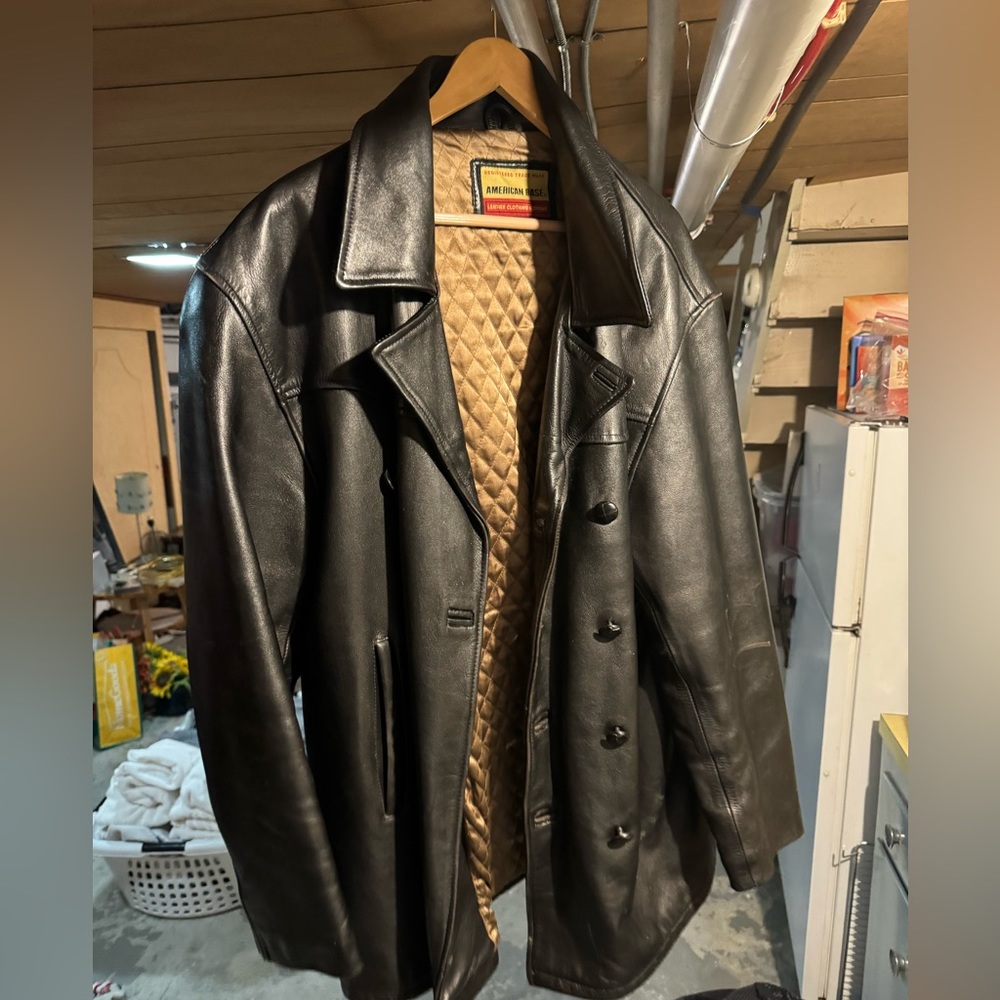 AMERICAN BASE 3XXX Black Leather Jacket- 1994